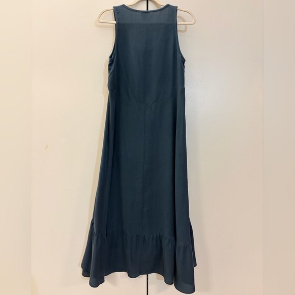 Club Monaco Women’s Sleeveless Blue Silk High-Low Dress Size 00 - Picture 4 of 6